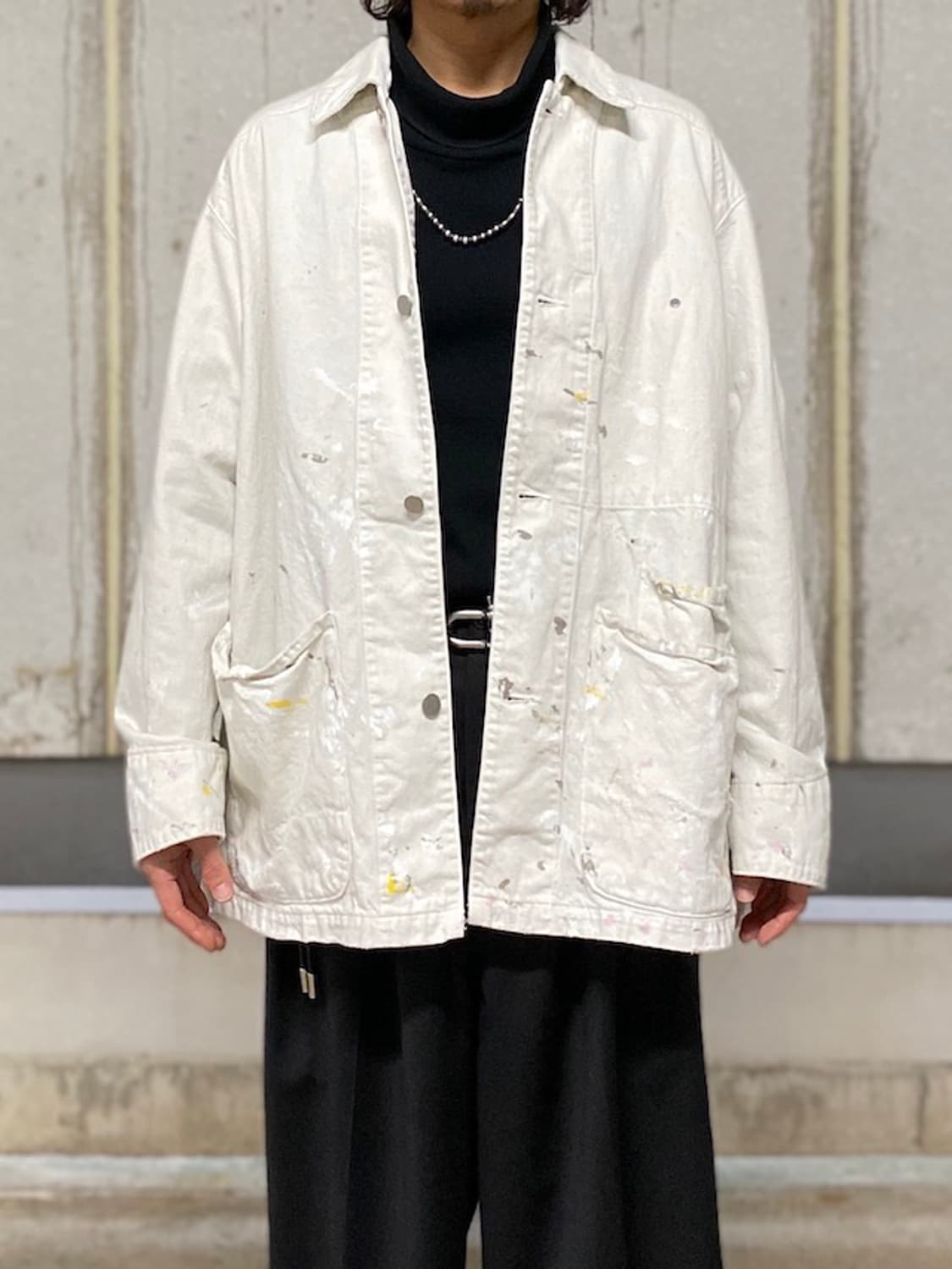 안셀름 페인티드 데님 커버올 화이트 상품이미지5