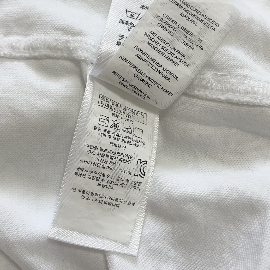 [정품] 폴로 화이트 / 네이비포니 저지 면 카라 티셔츠 [ L ] 상품이미지8