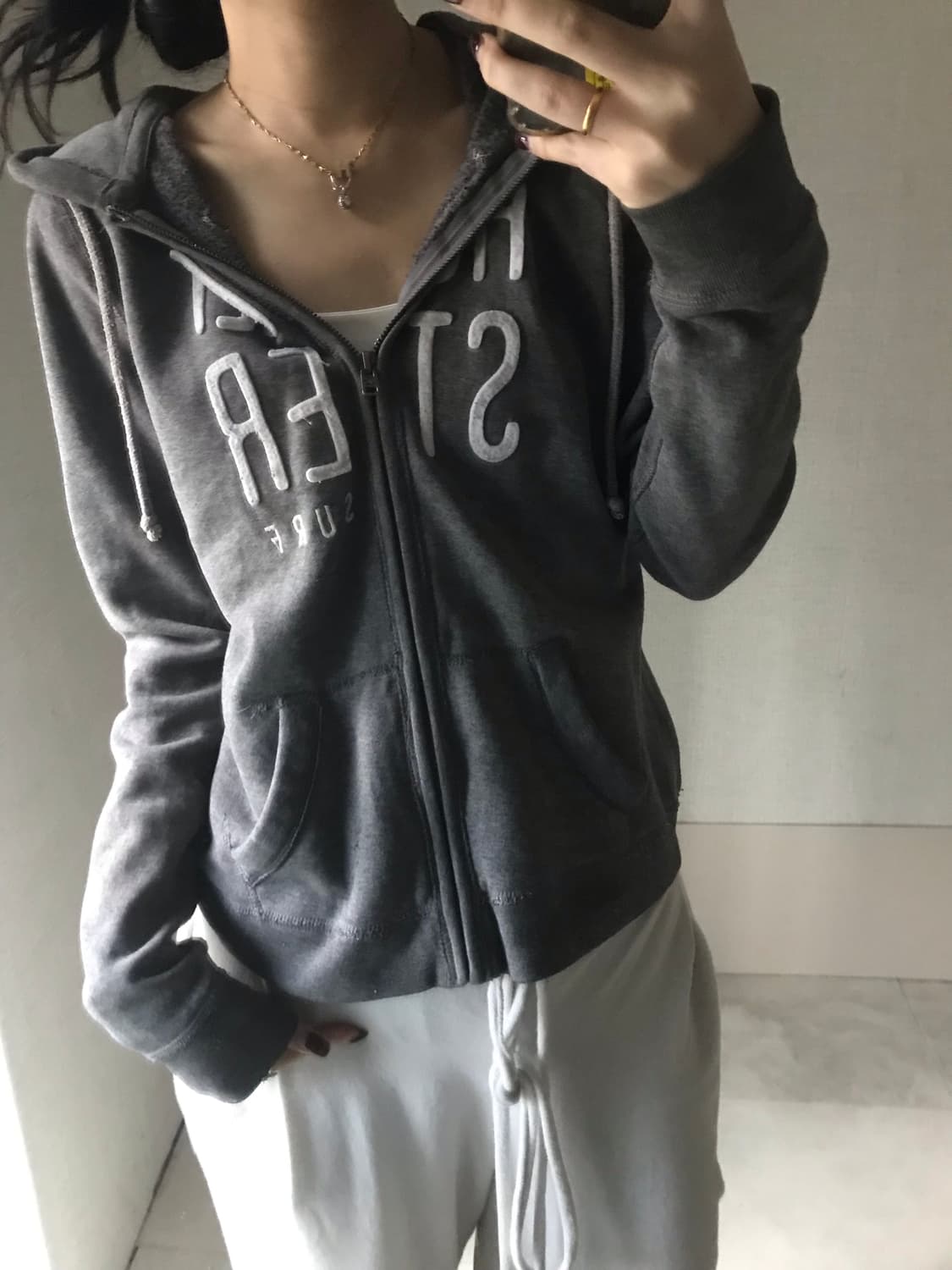 홀리스터 그레이 후드집업 상품이미지3