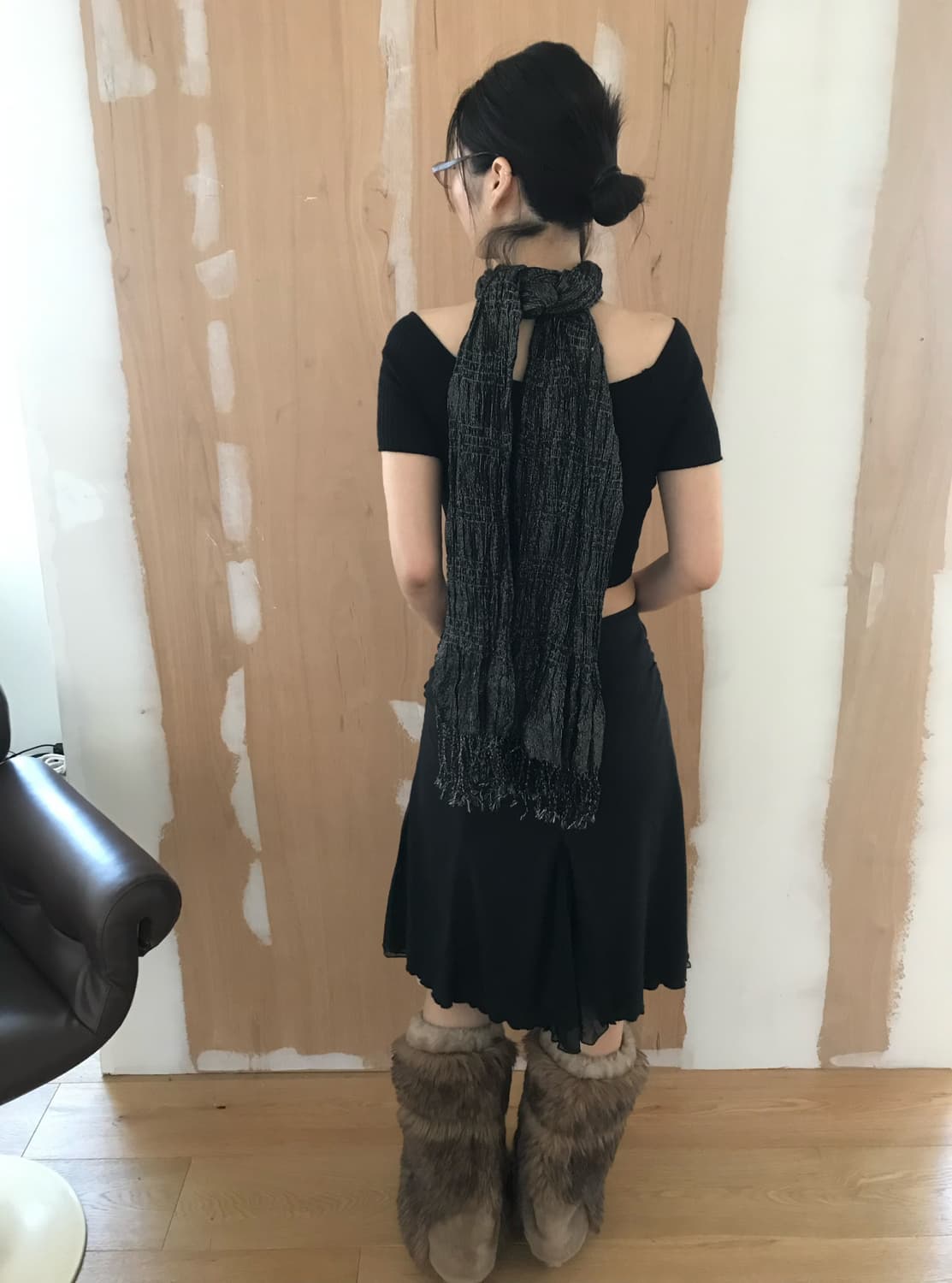 vintage black crop top 상품이미지3