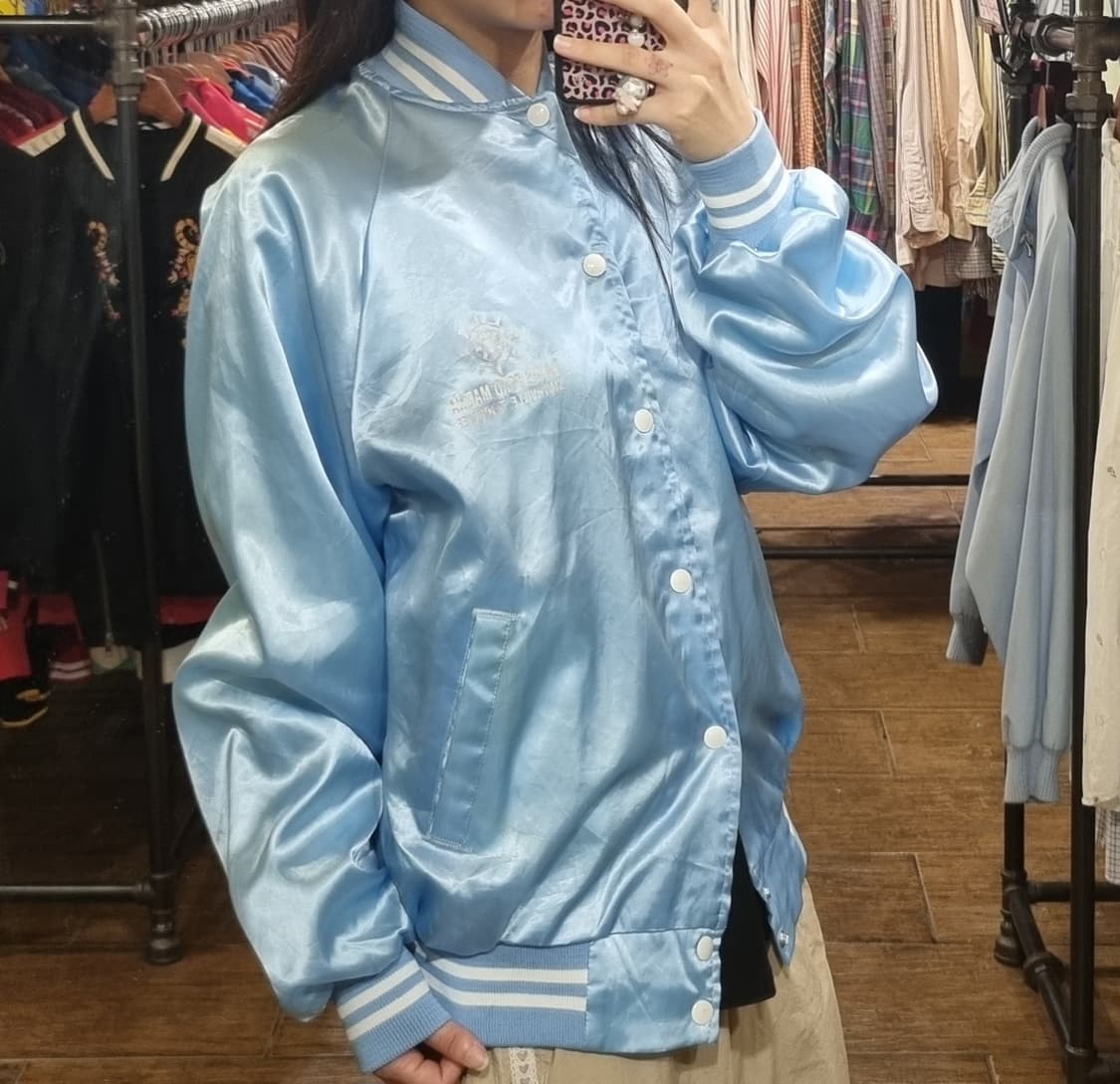 [Hi] vtg 빈티지 새틴 야구점퍼 스카이블루 상품이미지3