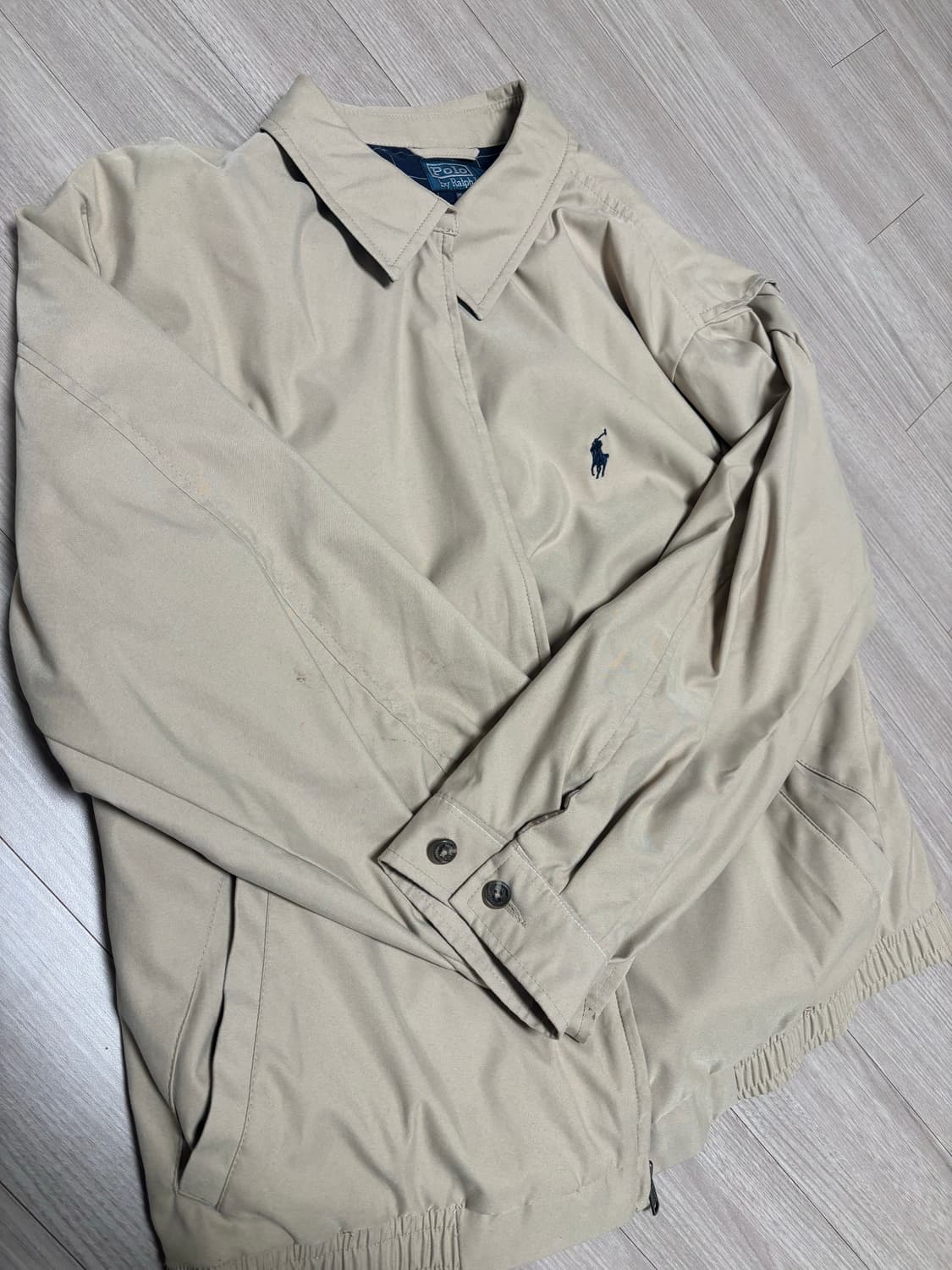 폴로 랄프로렌 베이지컬러 폴리쉘 블루종자켓 XL 상품이미지1