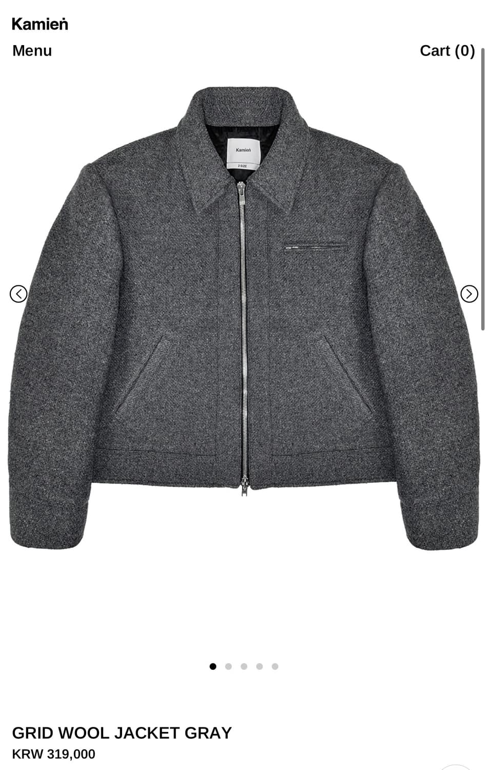 [2] 카미엔 kamien 그리드 울 자켓 그레이 상품이미지1