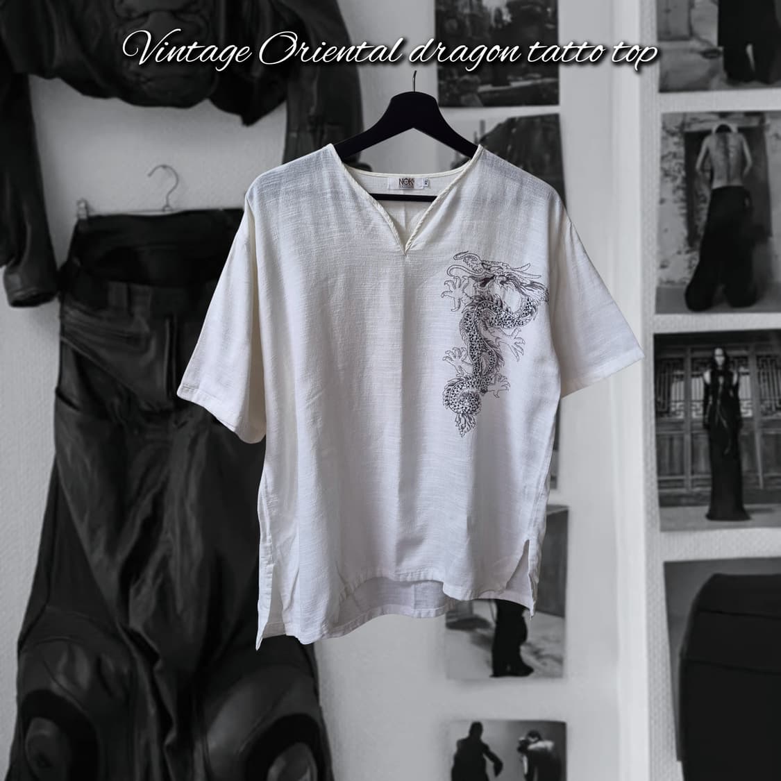 Vintage Oriental dragon tatto top 상품이미지1