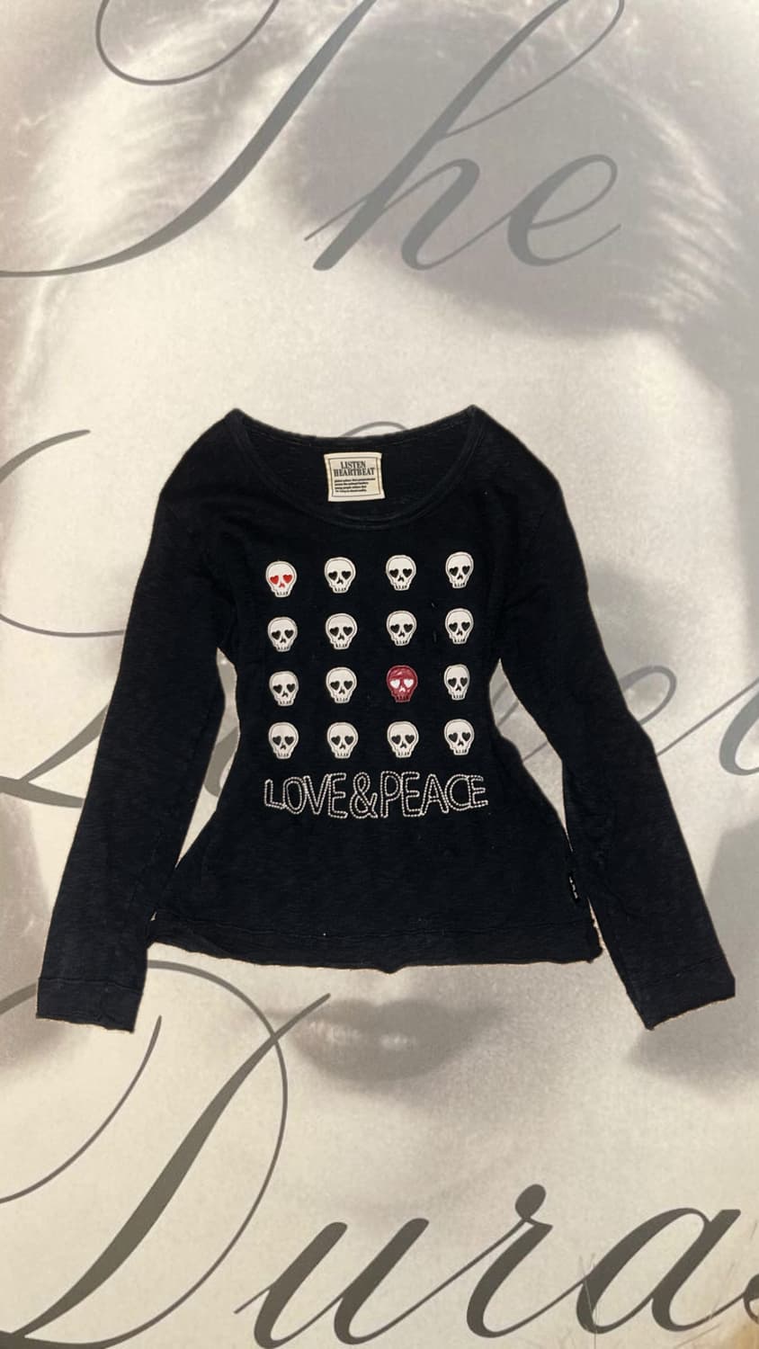 고스 펑크 해골 자수 롱슬리브 상품이미지1