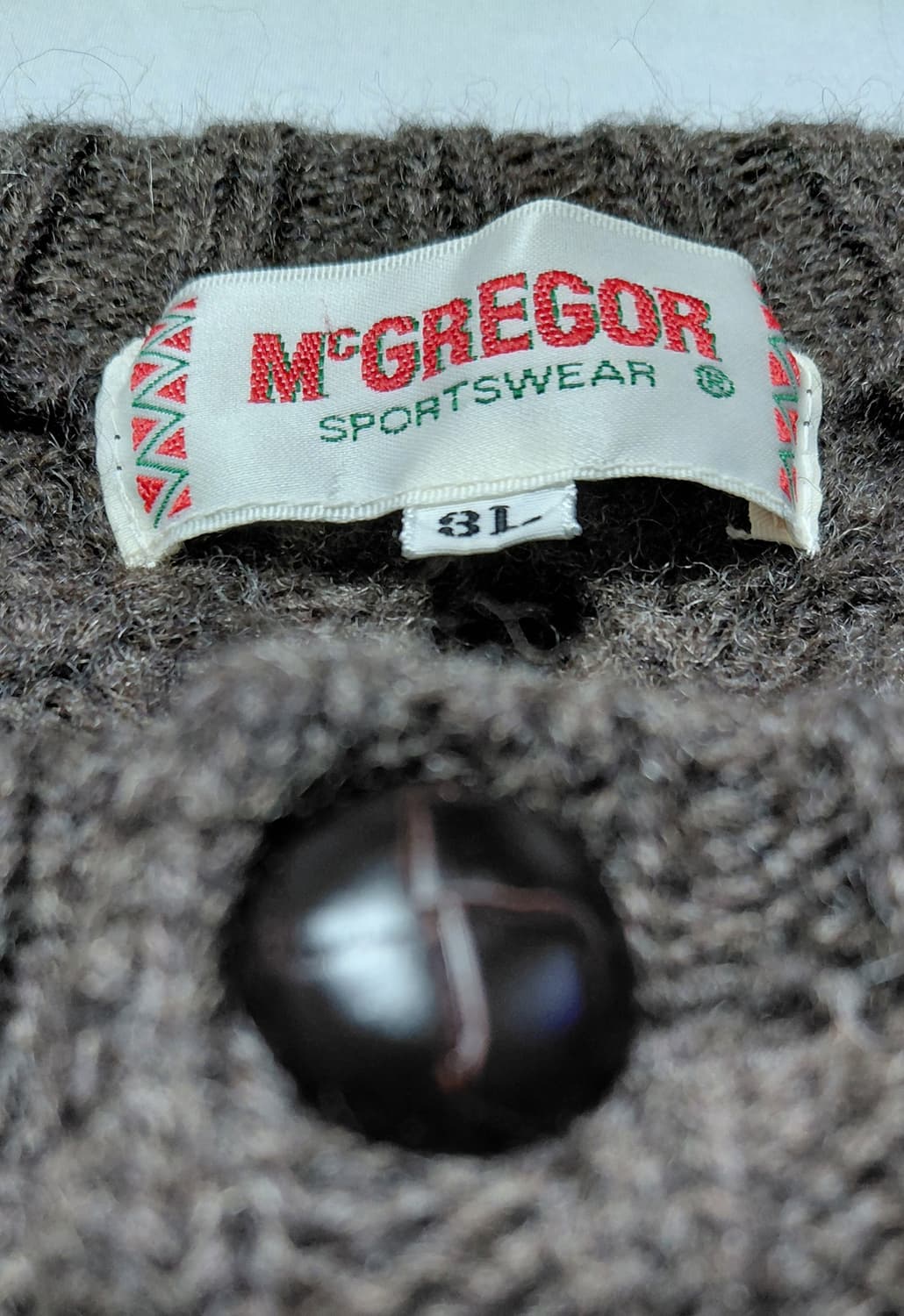 [3L/울100%] 맥그리거 빈티지 헨리넥 패치 니트 (Brown) 상품이미지4