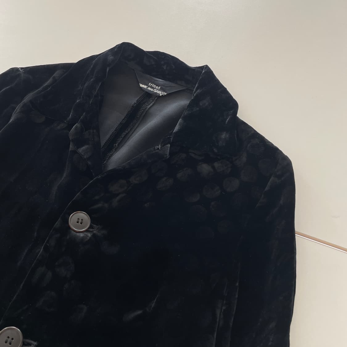 꼼데가르송 트리콧 벨벳 풀 도트 블레이저 상품이미지5