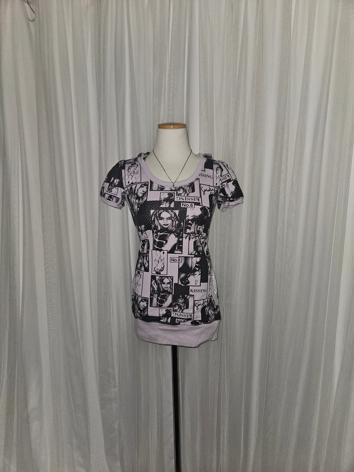 luxurious shic y2k 밀키 바이올렛 카툰 후드 티셔츠 상품이미지2