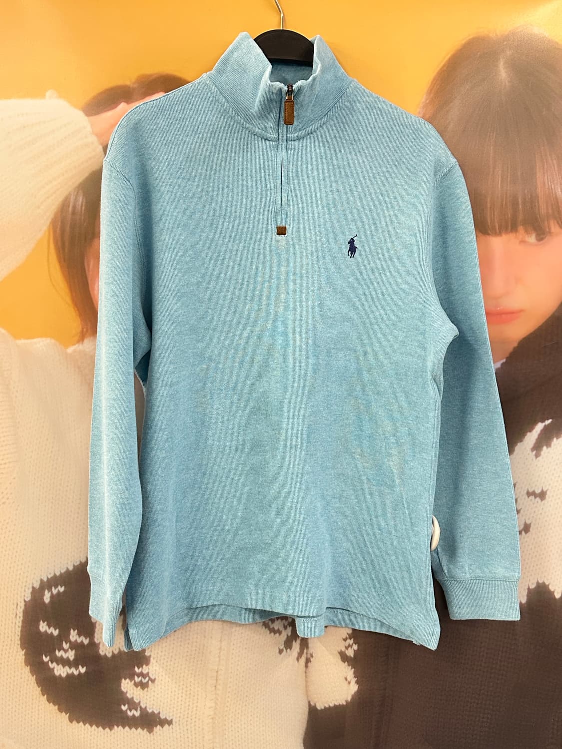 POLO 폴로 스카이블루 반집업니트 상품이미지1