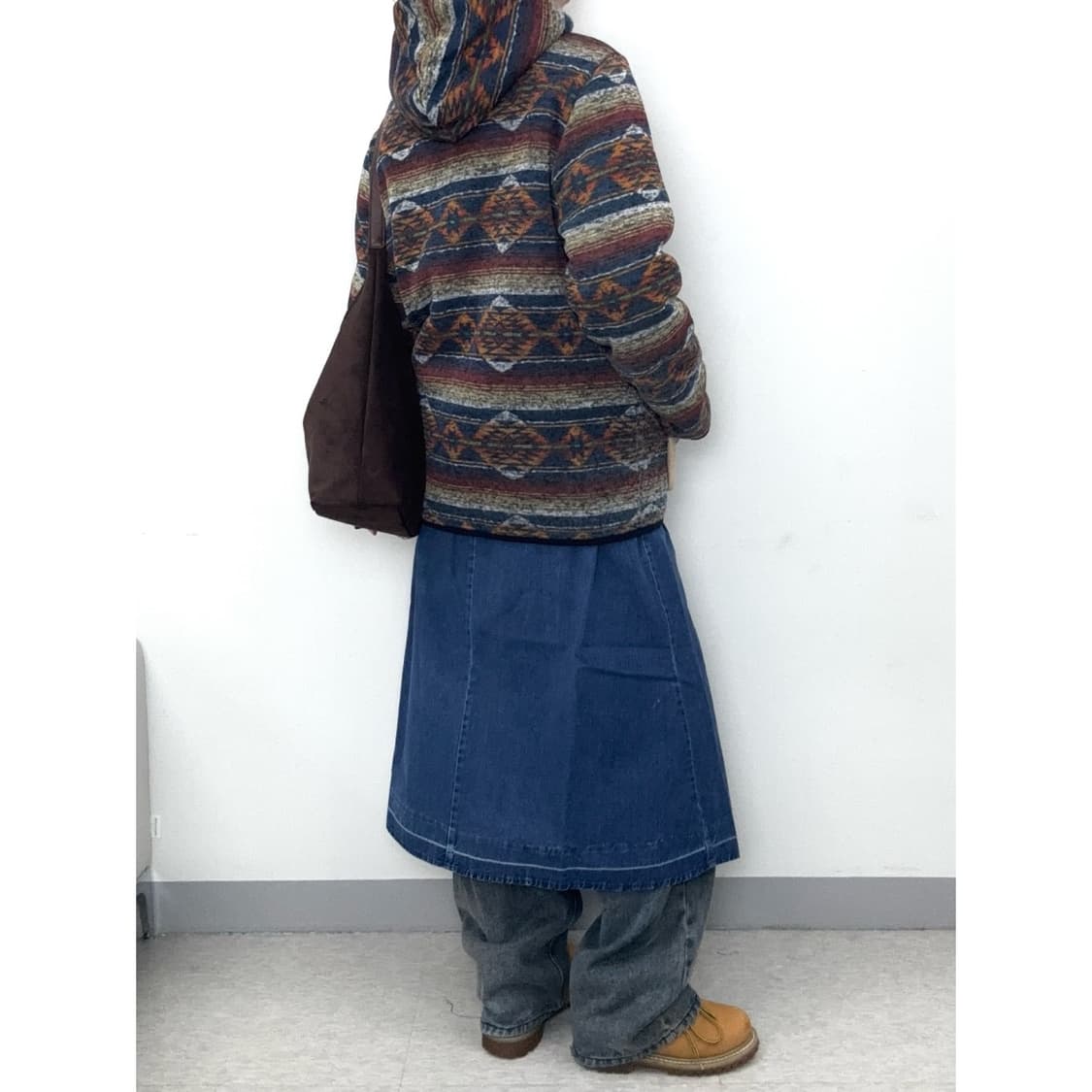 빈티지 노르딕 에스닉 후드 후리스 자켓 상품이미지4