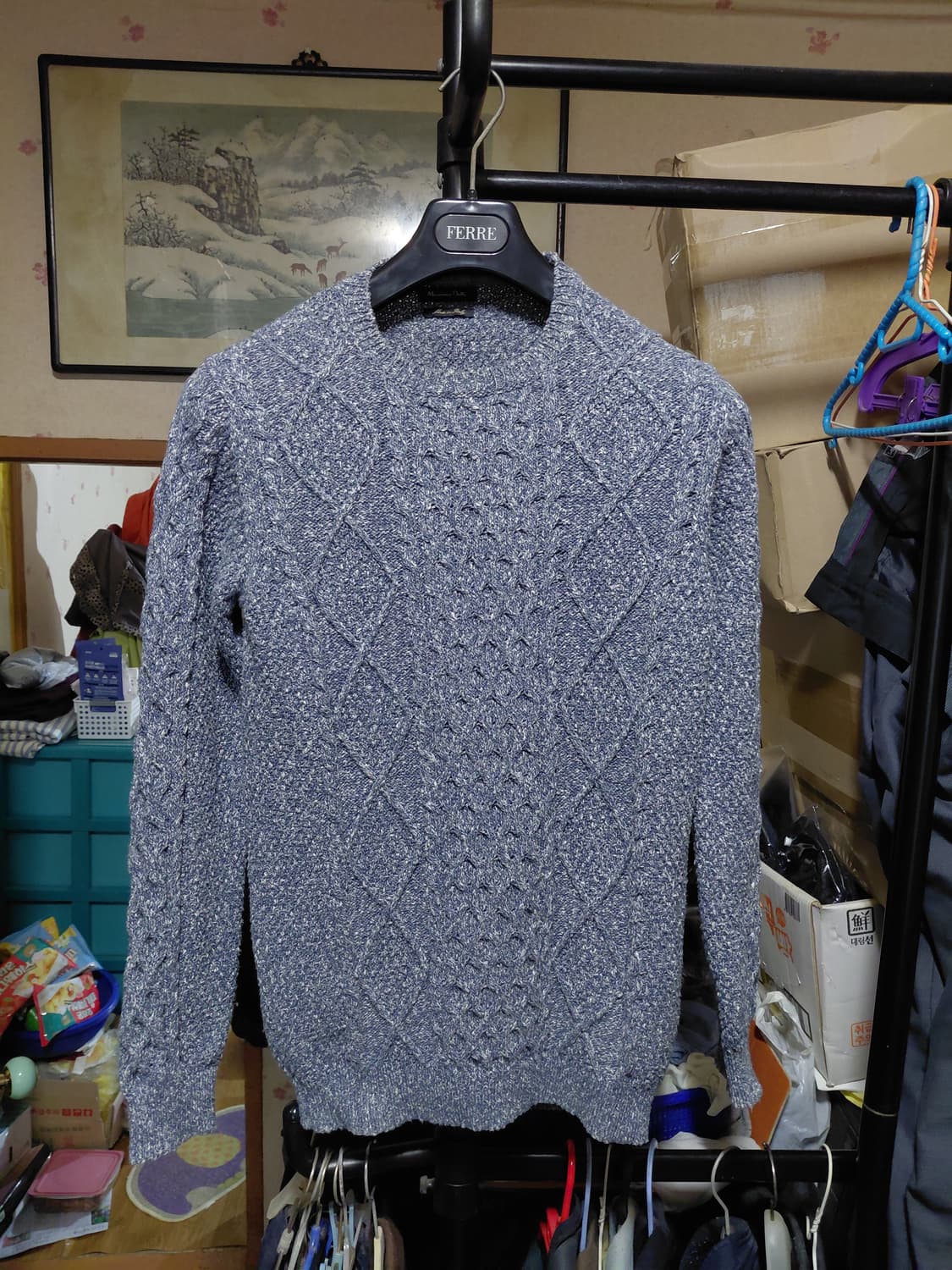 [마시모두띠]코튼 케이블 니트 스웨터 M(95)사이즈 상품이미지1