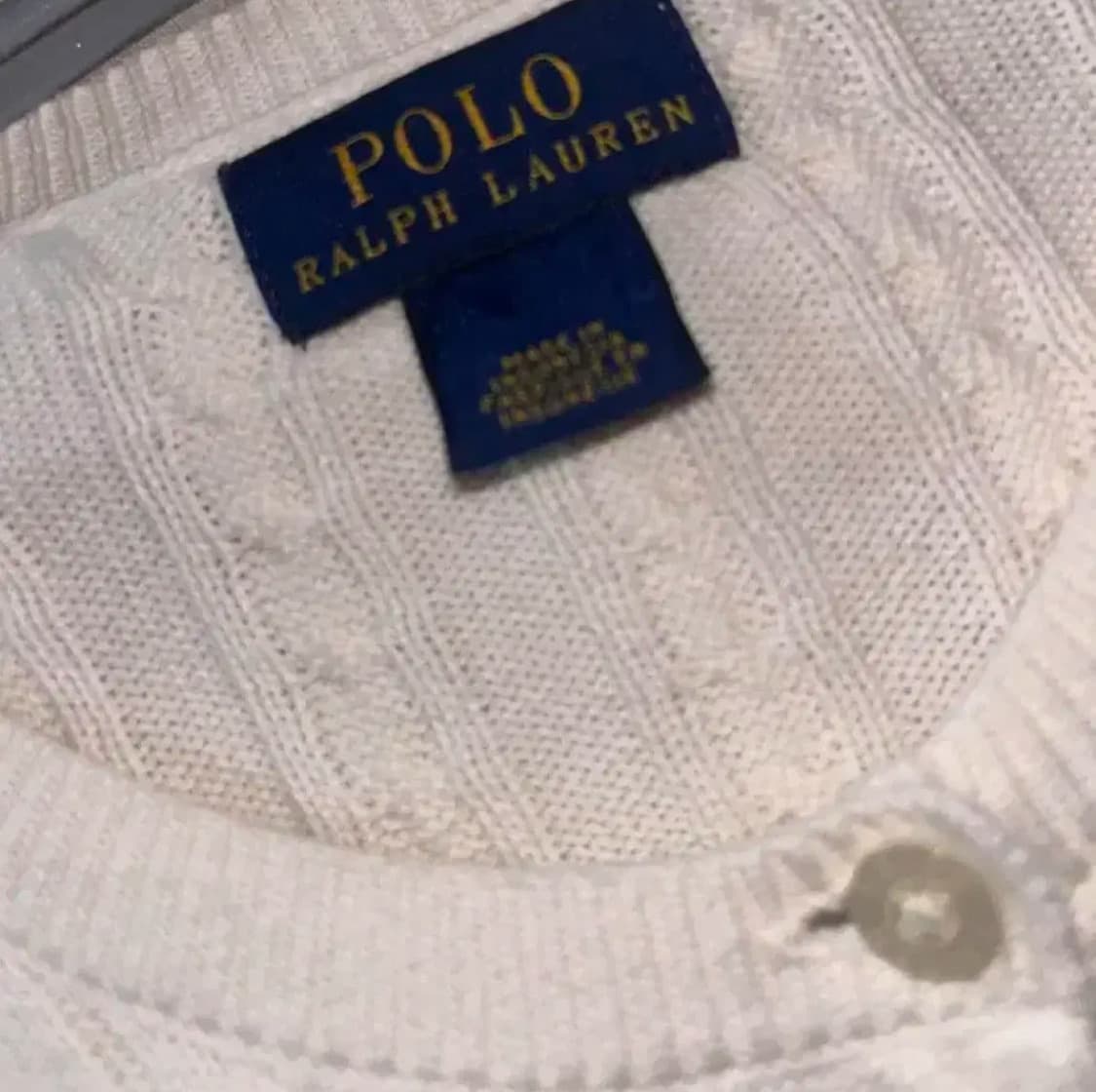 폴로 랄프로렌 케이블 니트 가디건 크림s 상품이미지3