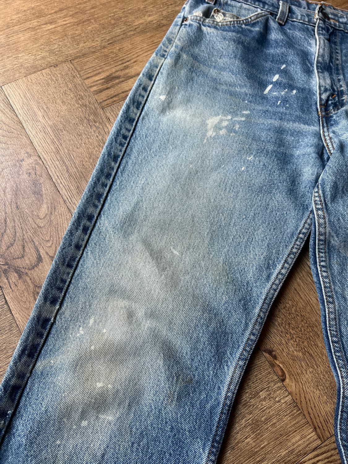 [33]90's 리바이스 USA 505 빈티지 페인팅 데님 팬츠 상품이미지3
