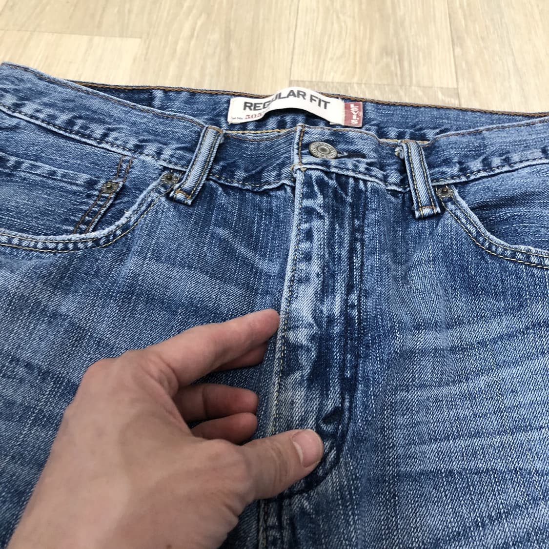 (30) 리바이스 Levi's 505 중청 워시드 레귤러핏 데님 상품이미지4