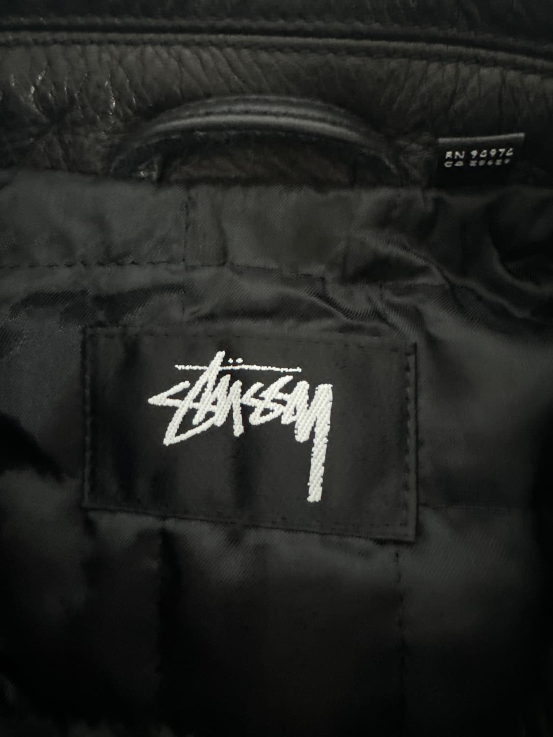 (S)스투시 레더 플라이트 자켓 블랙 상품이미지3