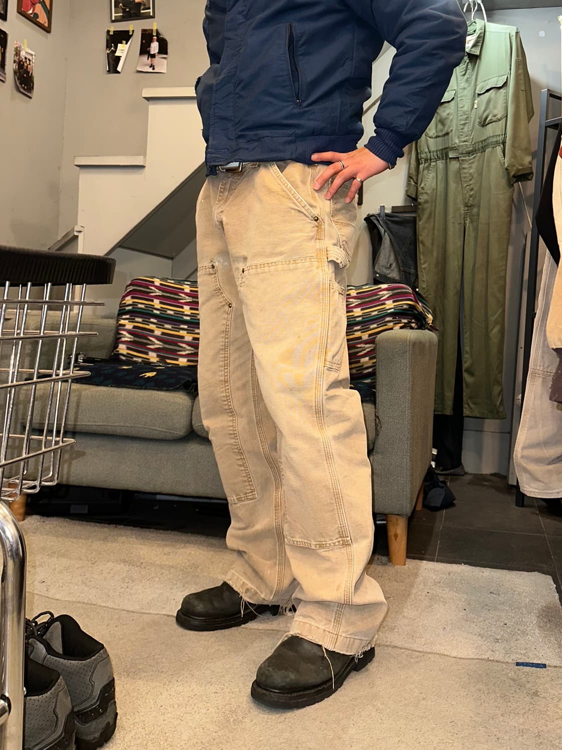 00’s Carhartt canvas double knee repair 상품이미지3