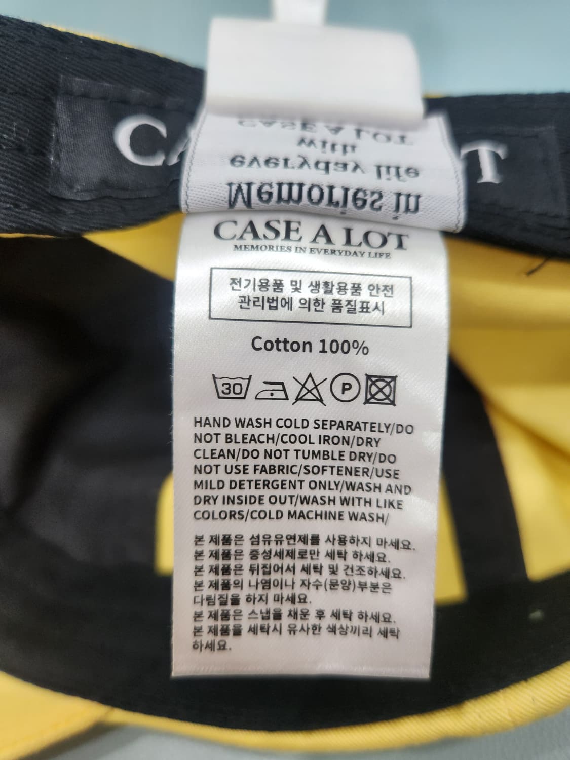 케이스얼랏 CASE A LOT 옐로우 볼캡 모자 프리사이즈 상품이미지7
