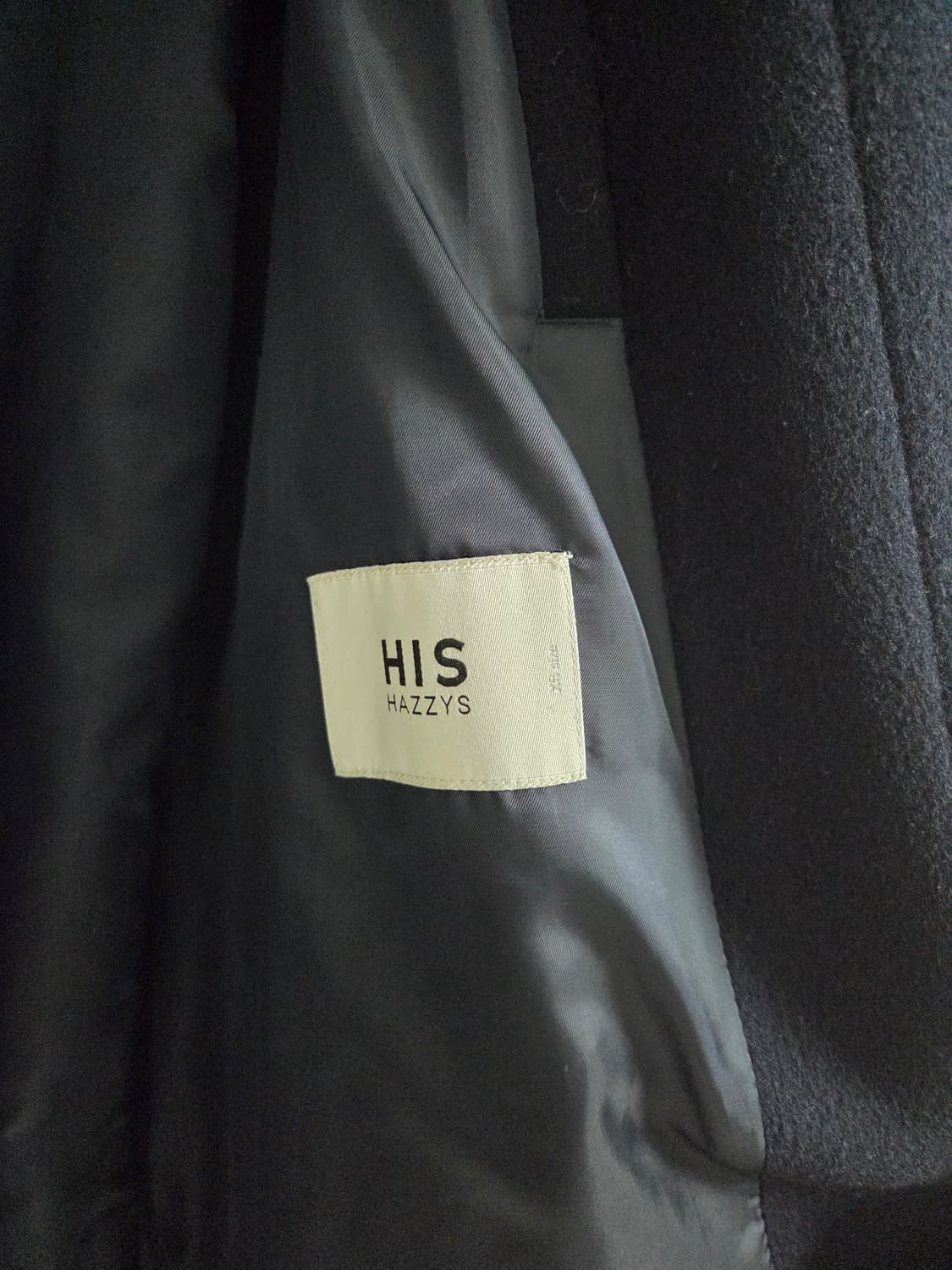 헤지스 his 울 캐시미어 발마칸 코트 [네이비/ XS] 상품이미지4