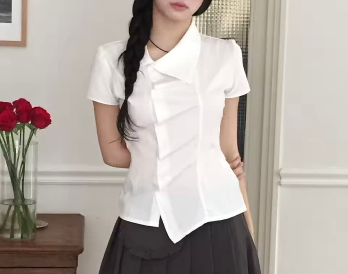 언발 카라 셔츠 (급처) 상품이미지1