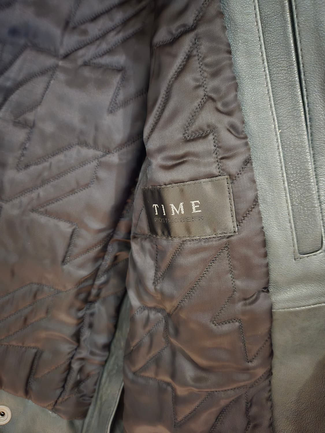 (새제품) 타임옴므 천연 양가죽 하이넥 라이더 자켓 (100) 상품이미지3