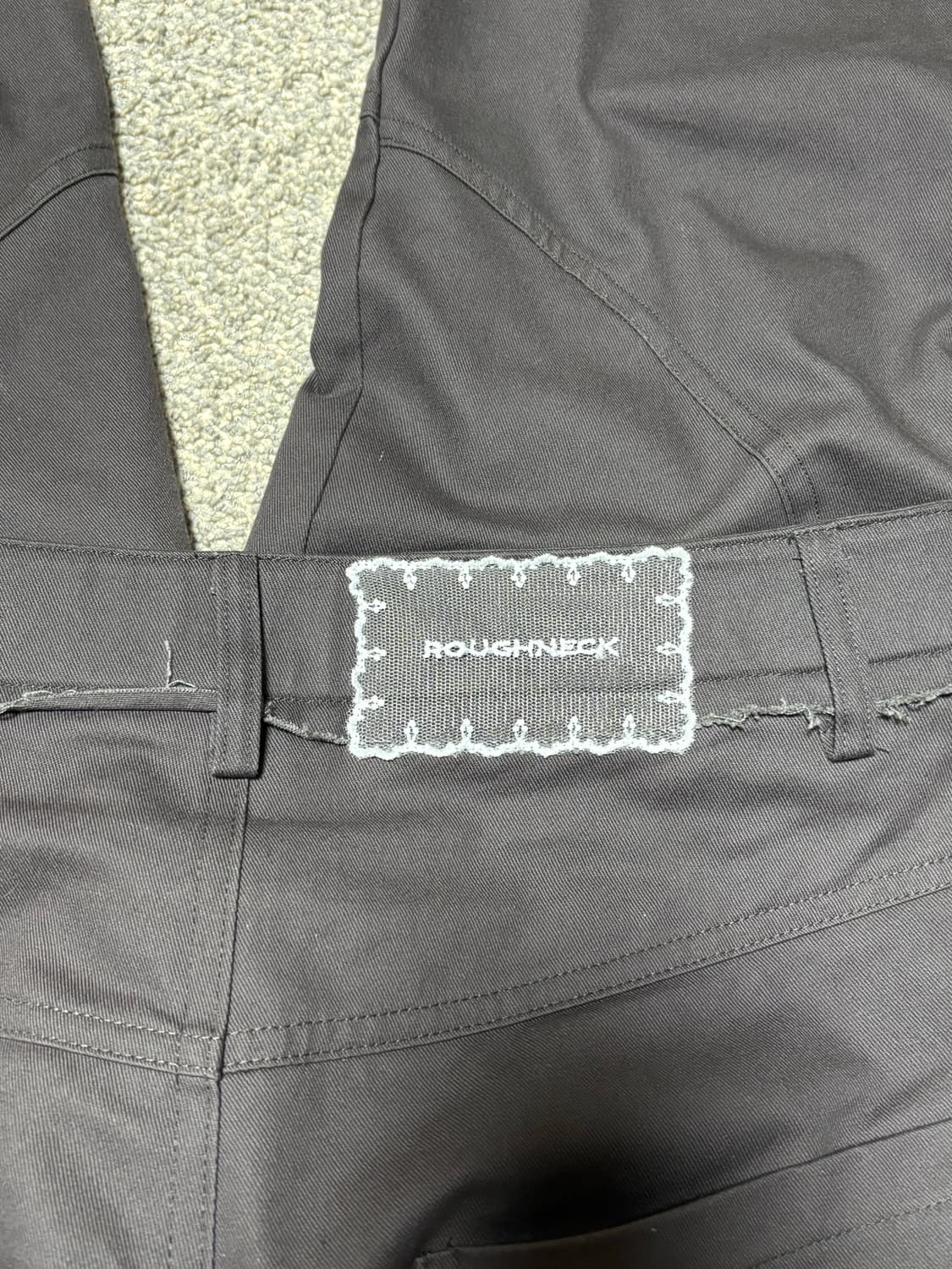 러프넥 destroyed wide pants brown 상품이미지5