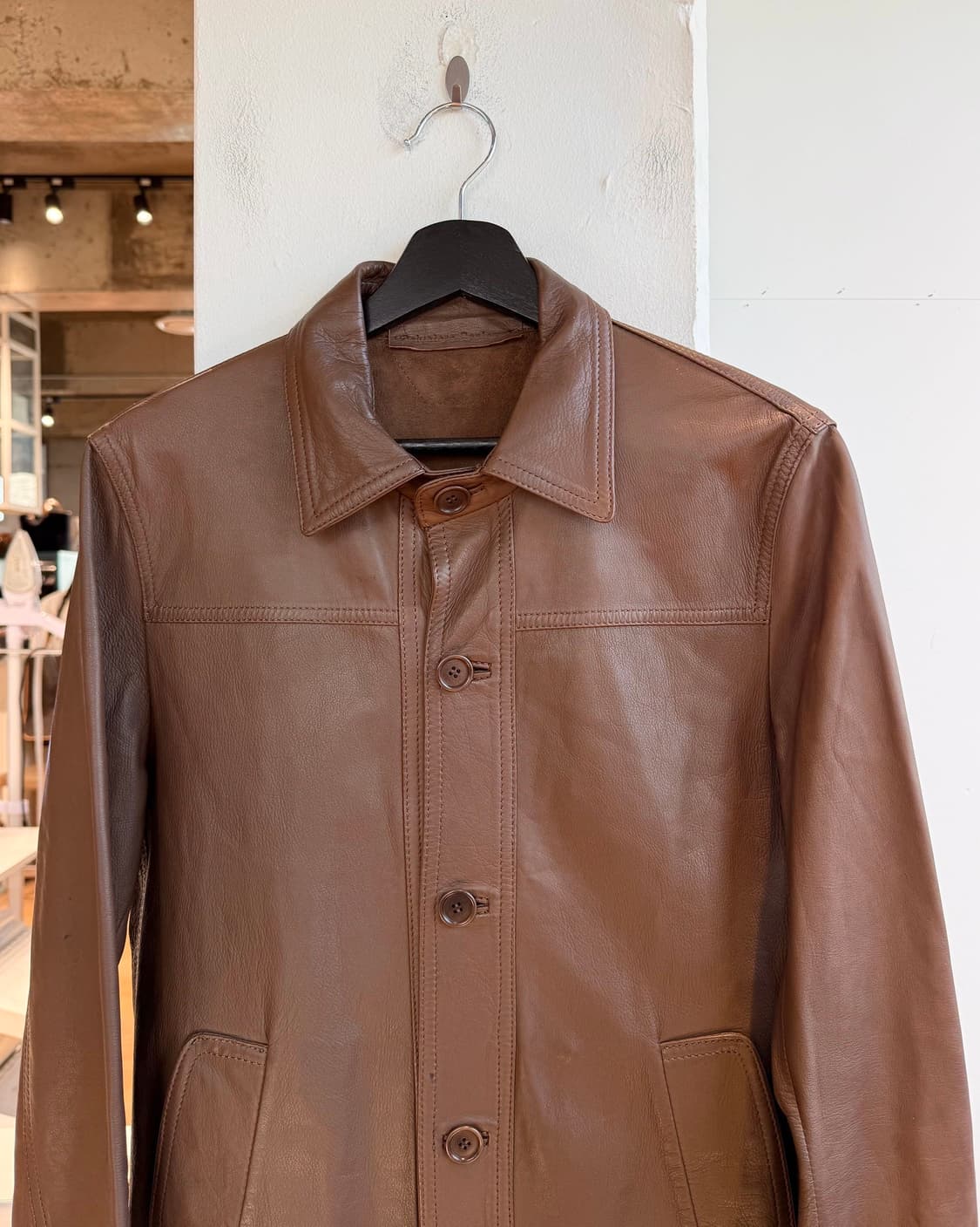 살바토레 산토로 브라운 쉽스킨 레더 자켓  상품이미지3