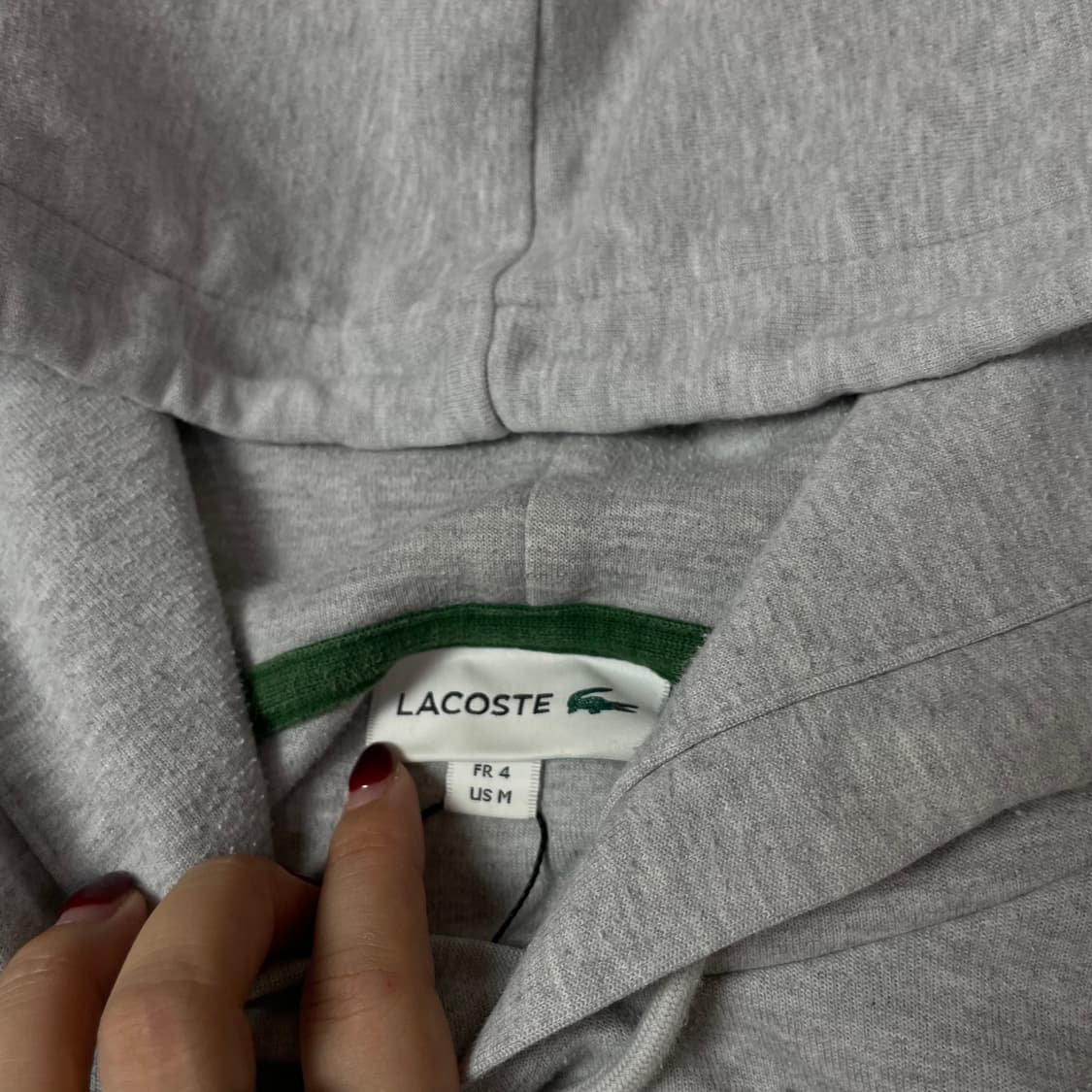 라코스테 그레이 로고패치 후드티  상품이미지4