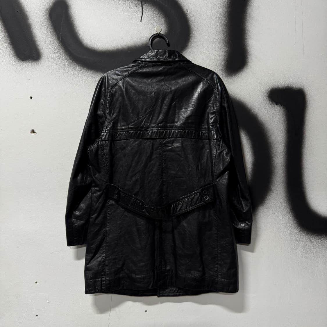 VTG 빈티지 100% 쉽스킨 왁스 코팅 글로시 양가죽 코트 상품이미지2