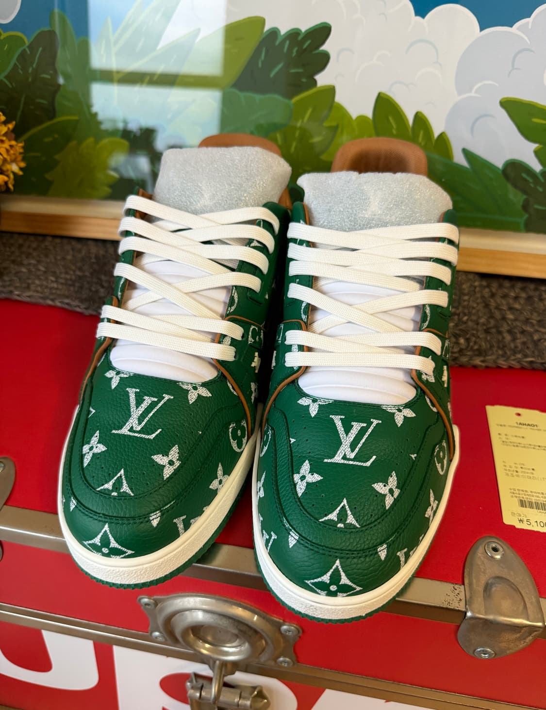 루이비통 P9 스니커즈 그린 UK8.5 상품이미지4
