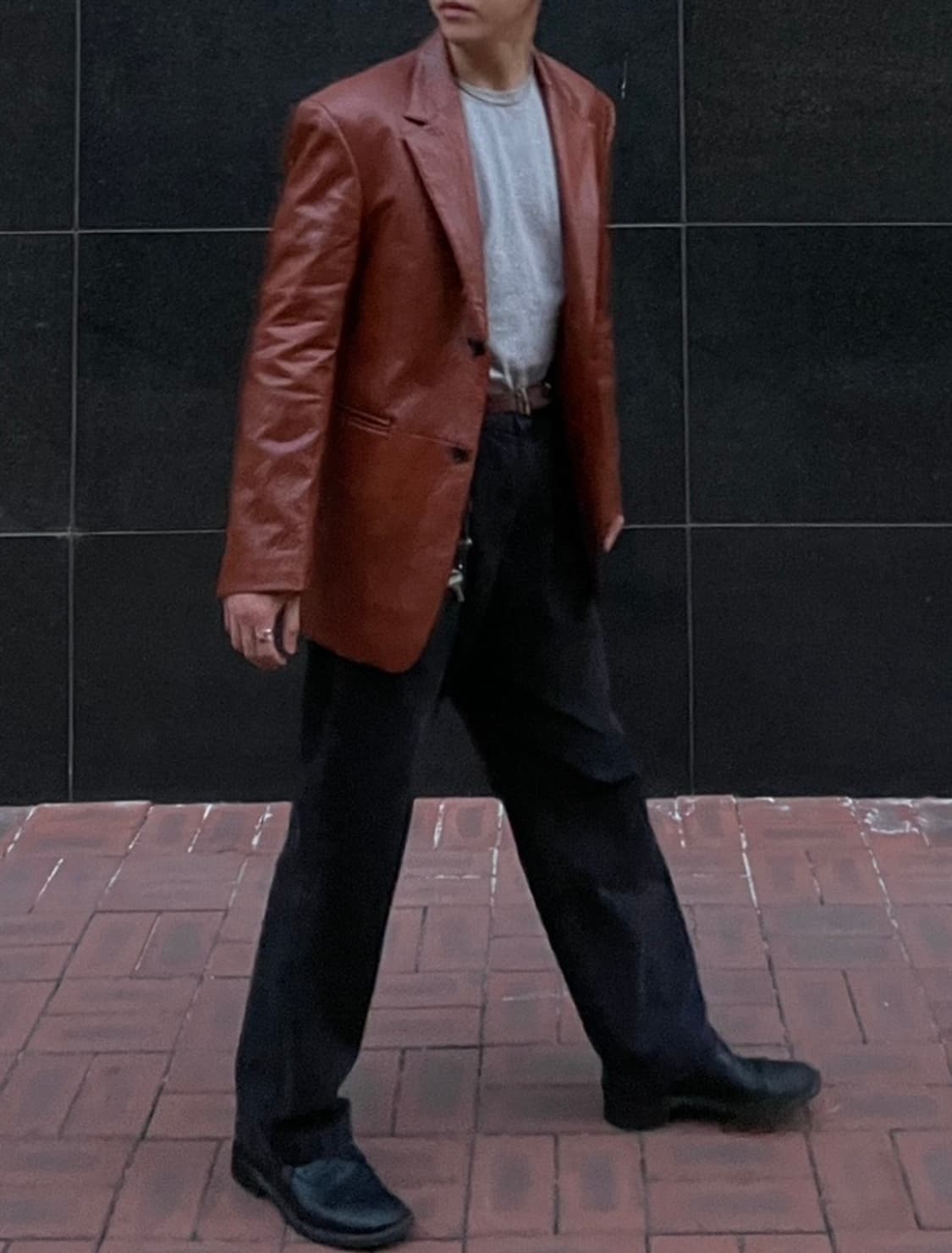 [105] 빈티지 레더 블레이저 자켓 상품이미지3