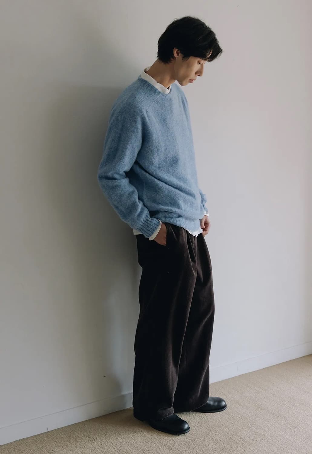 할리 오브 스코틀랜드 쉐기독 울 니트 실버 블루 S  상품이미지3