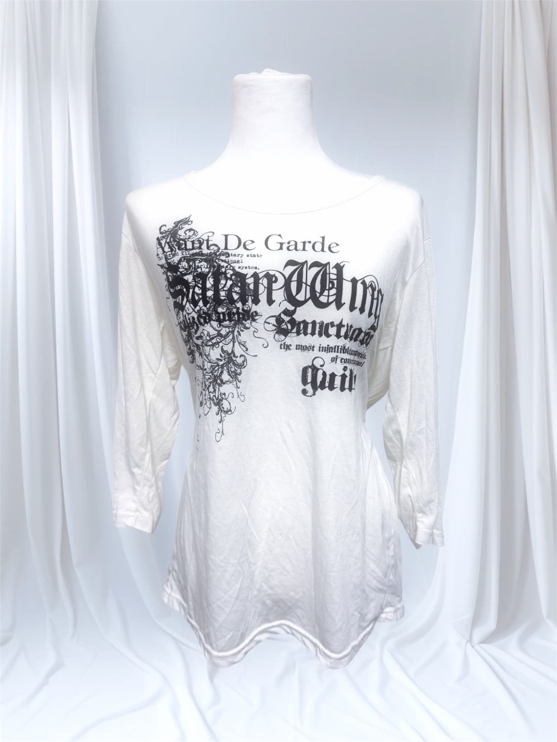 빈티지 y2k 고스펑크 레터링 슬리브티 상품이미지2