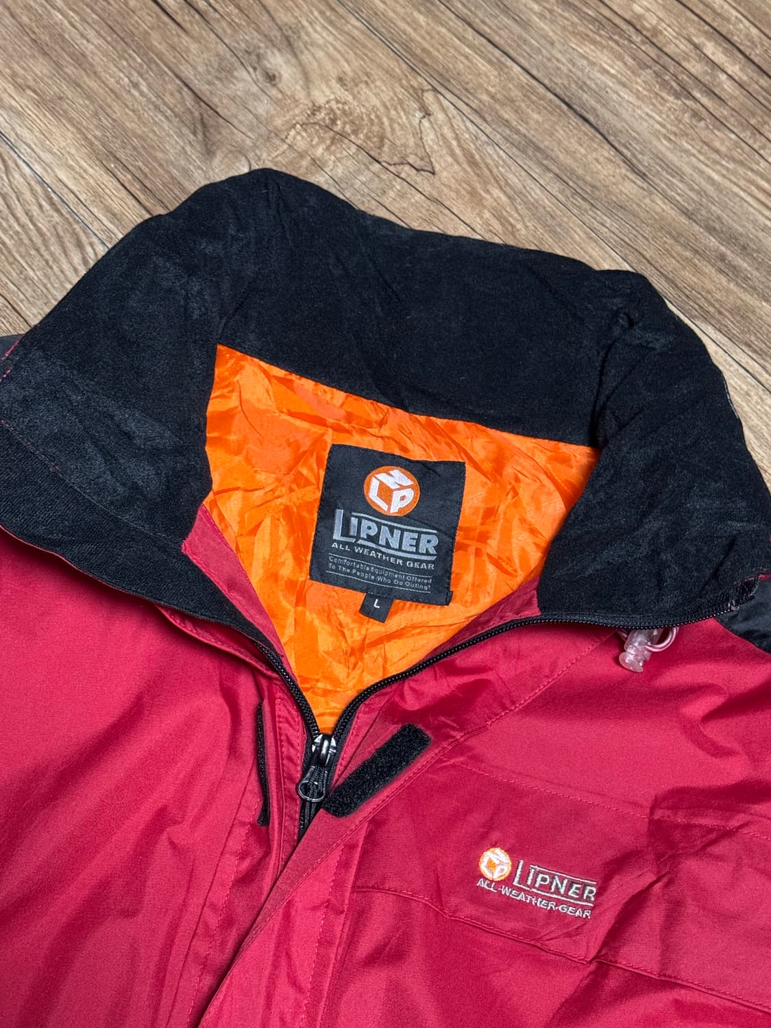 [L] LIPNER 레드 블랙 오버핏 바람막이 자켓 상품이미지4