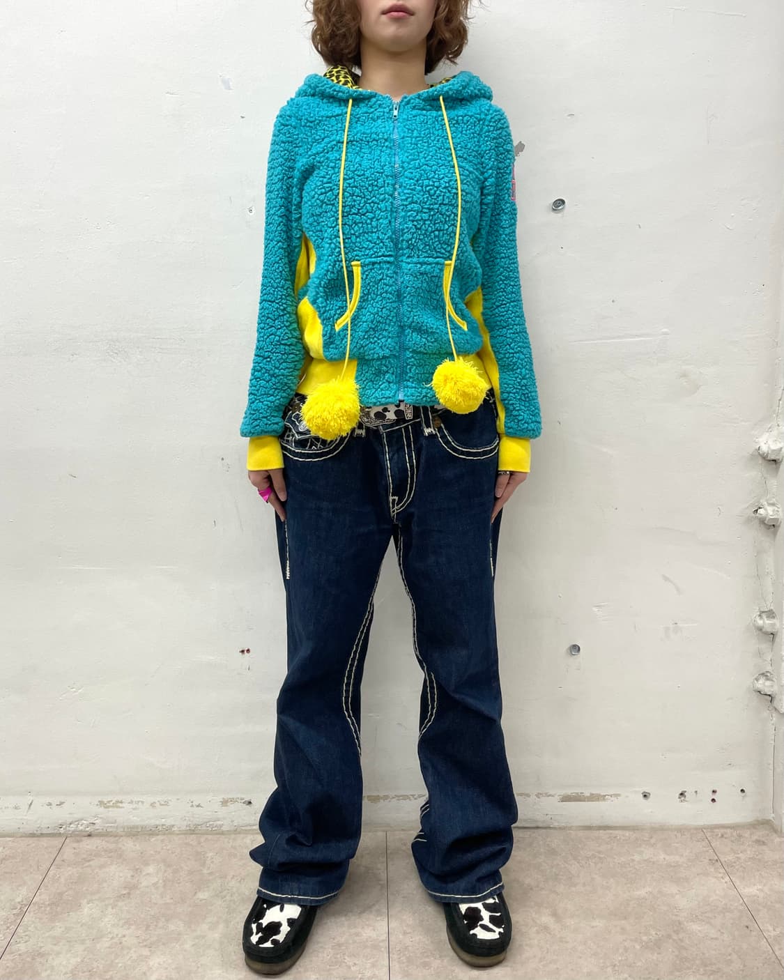 Devil's Yellow Leopard Blue Fleece  상품이미지7