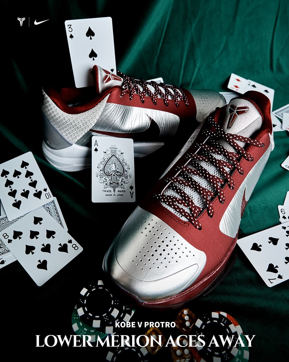 [320]나이키 코비5 로우어 메리온 에이스 어웨이 메탈릭 실버 팀 레드 상품이미지3