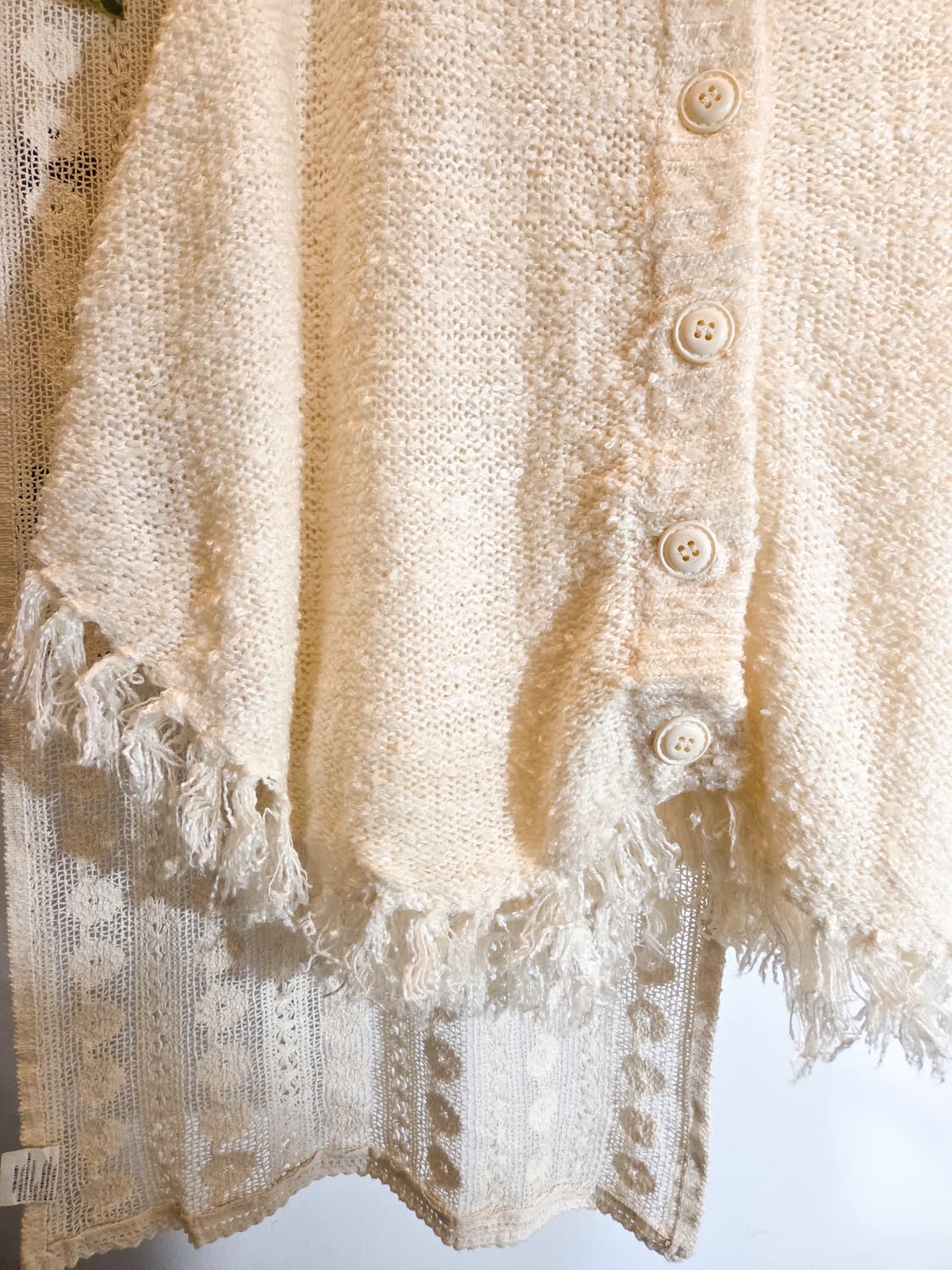 아이보리 후드 케이프 가디건 상품이미지3