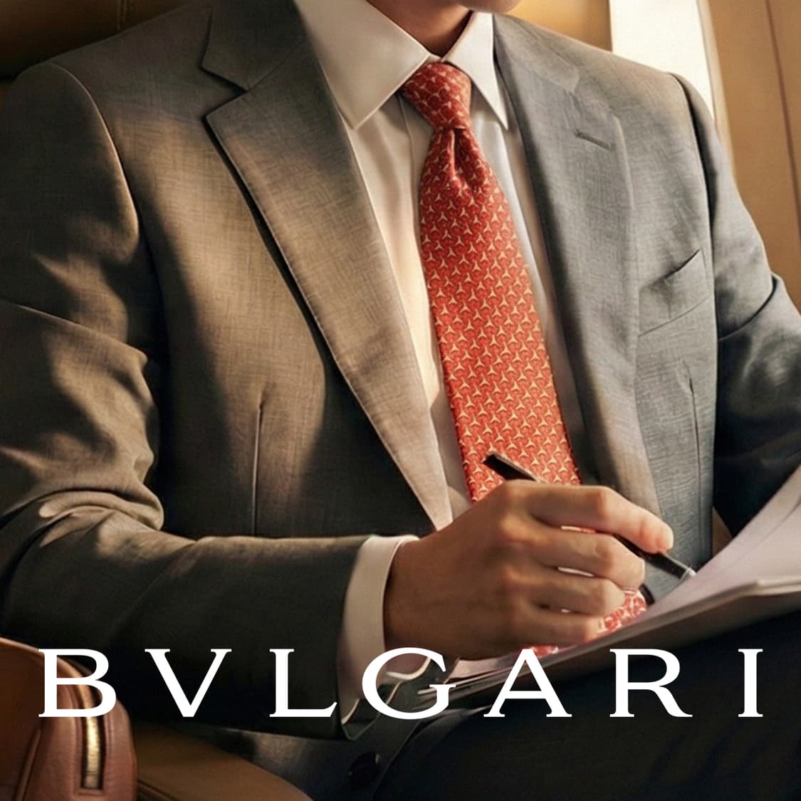 불가리 실크 다홍 세븐폴드 넥타이 9.7cm A+등급 A19578
 상품이미지1