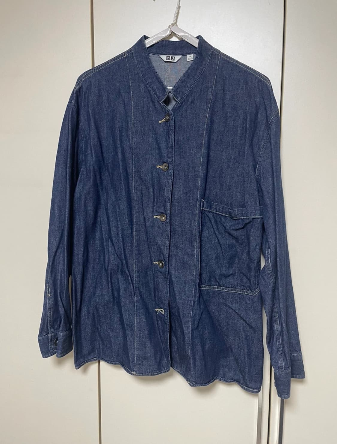 유니클로 데님 커버 올 셔츠 자켓 M 사이즈 상품이미지1