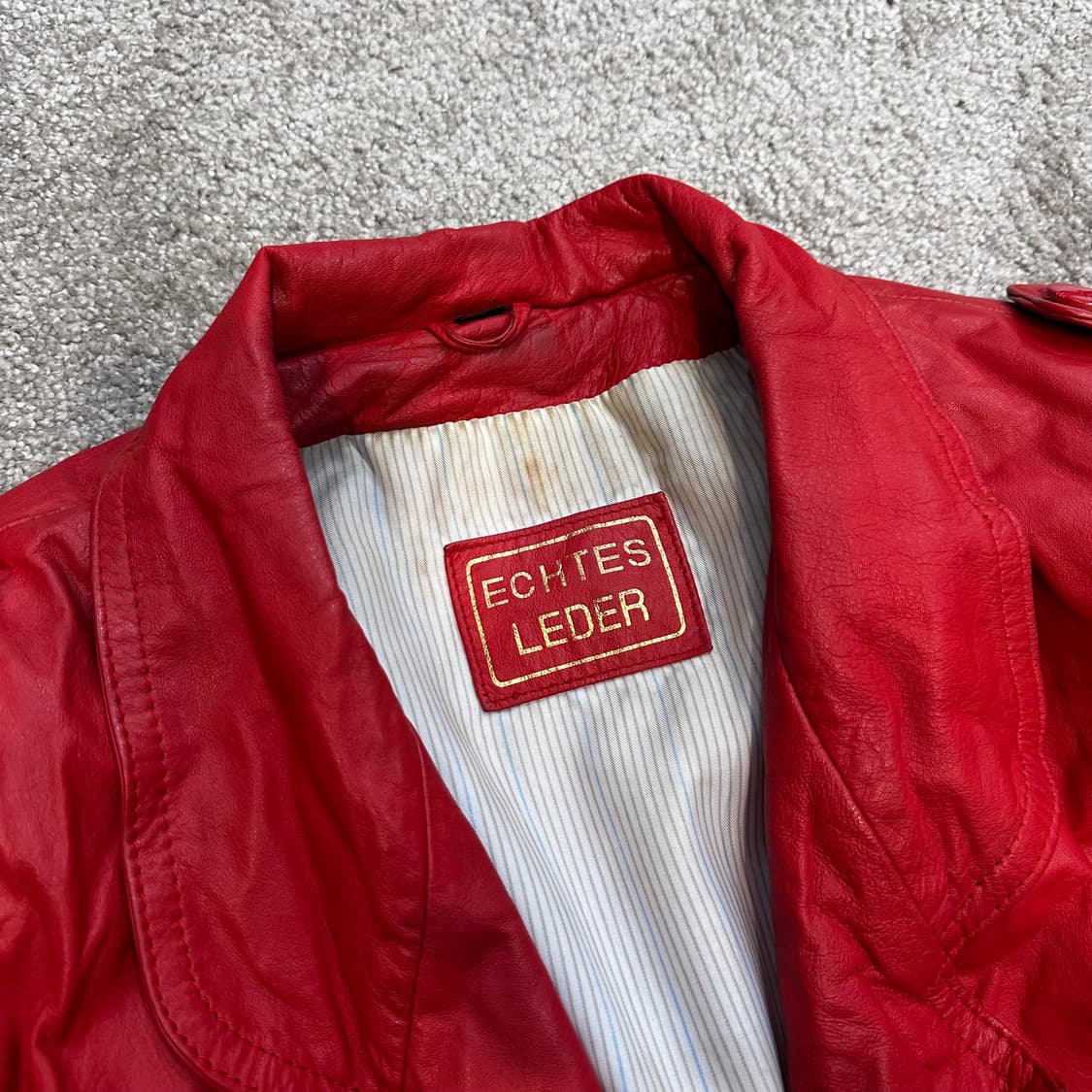 빈티지 양가죽 레드 크롭자켓L 상품이미지3