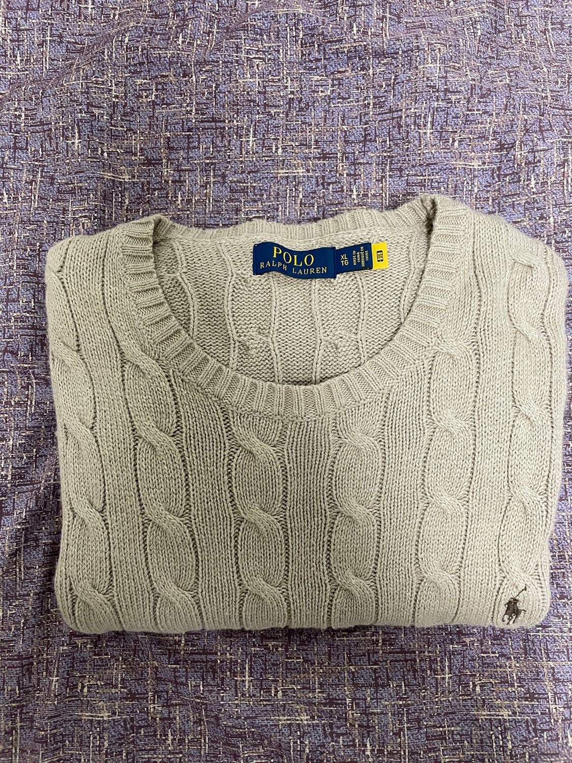 폴로 꽈배기케이블 니트XL(QR정품) 상품이미지1