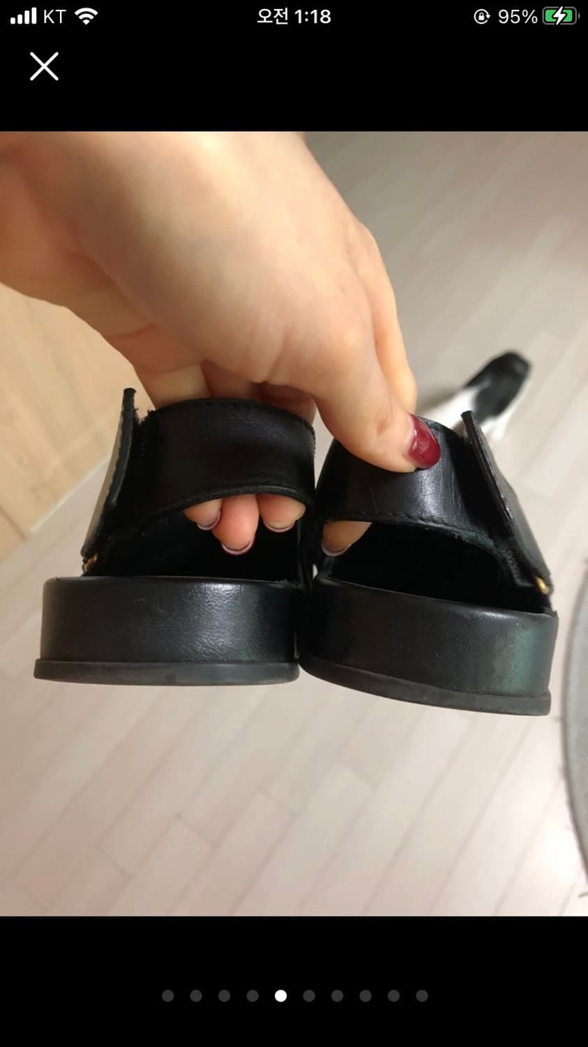 구찌 블랙 가죽 홀스빗 뮬 샌들(정품) 상품이미지8