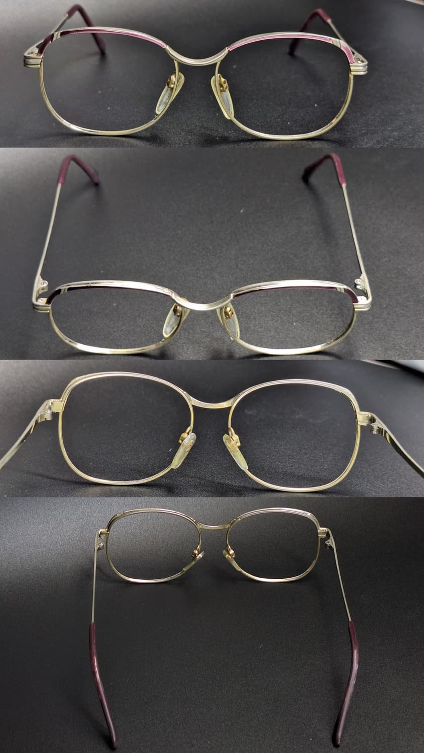 90s 일본 빈티지 메탈 엠보싱 퍼플 브로우 디자인 안경테/수입 패션 상품이미지6