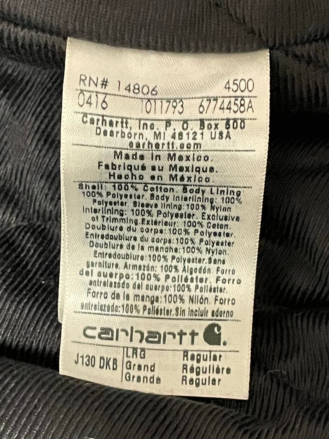 칼하트 j130 액티브 자켓 L 다크브라운 상품이미지5