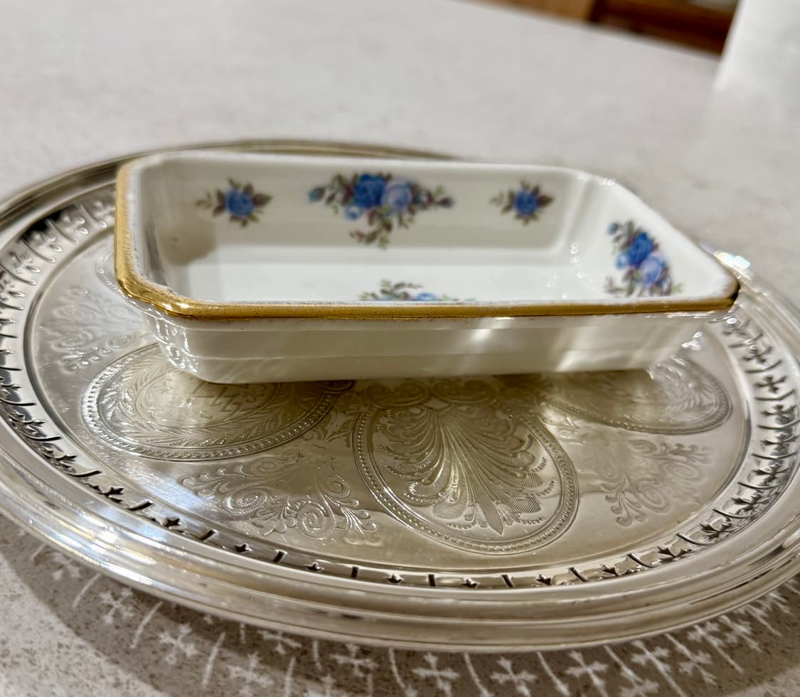 영국로얄 알버트 문라이트 로즈 직사각 접시 상품이미지2