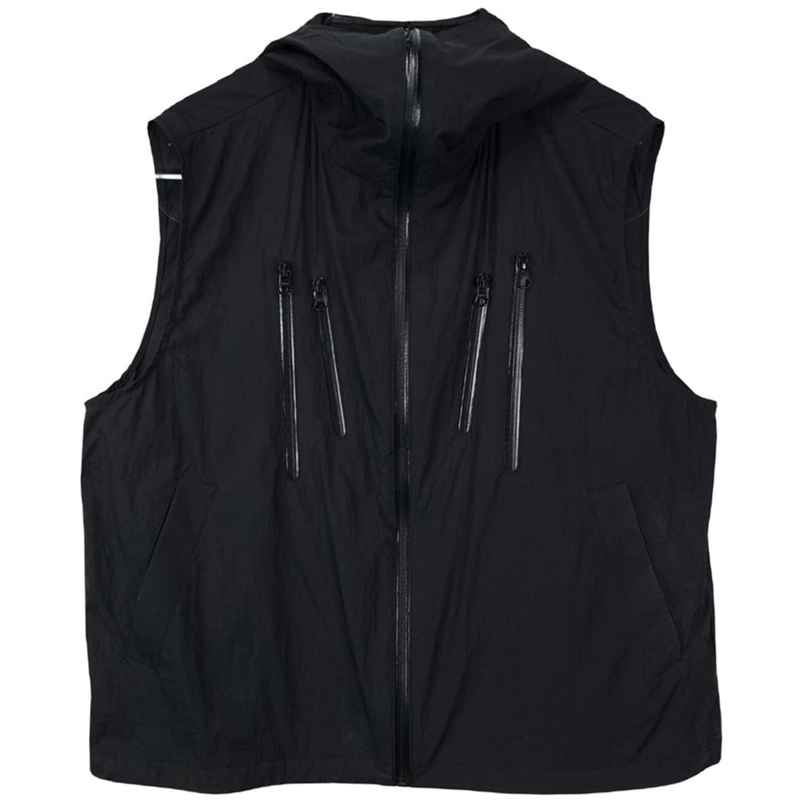 [더뮤지엄비지터] 고프코어 나일론 후드 베스트 조끼 블랙 M16858 상품이미지2