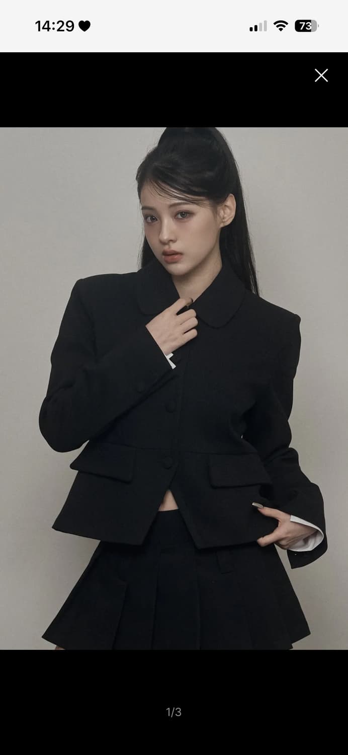 카키포인트 블랙 플리츠 스커트 블랙 상품이미지2