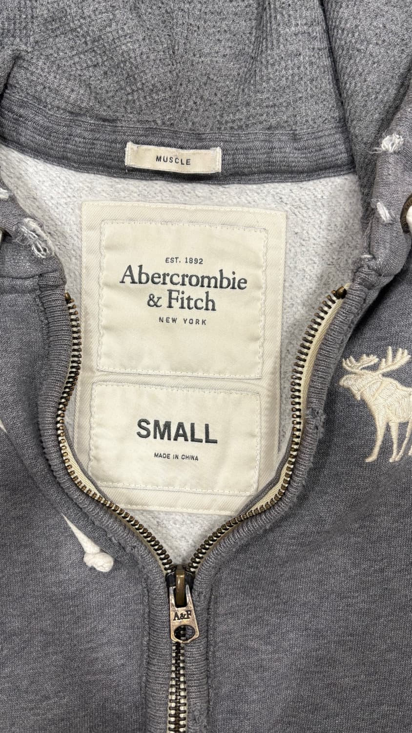 아베크롬비 시그니처 순록 후드집업 그레이 상품이미지4