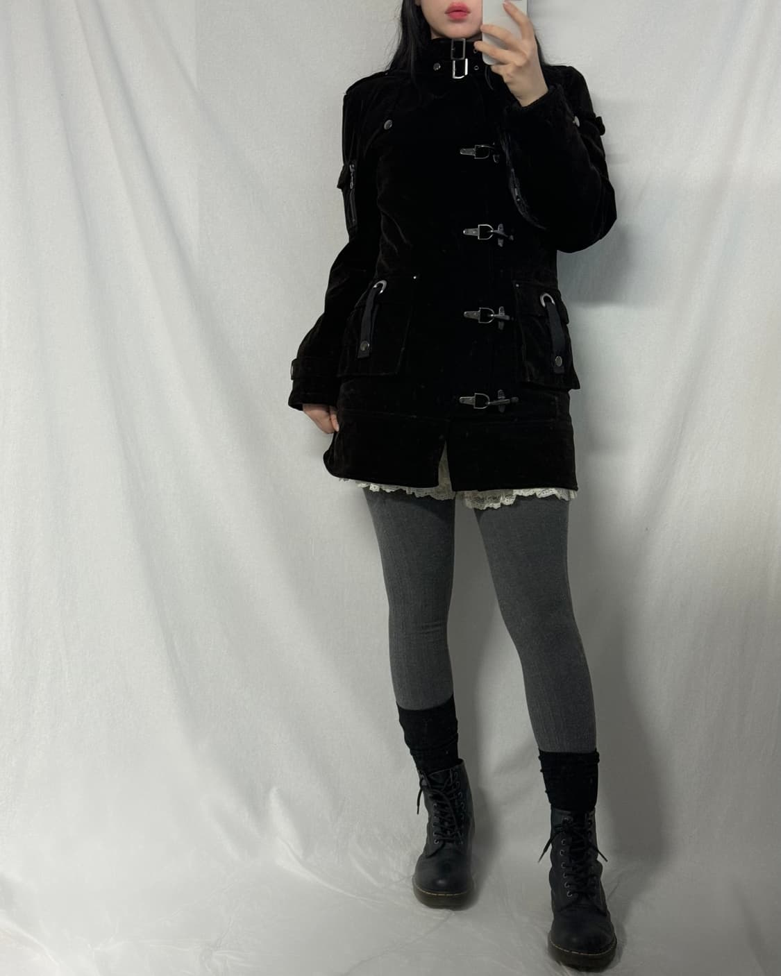 벨벳 파이어맨 후크 후디드 코트 상품이미지8