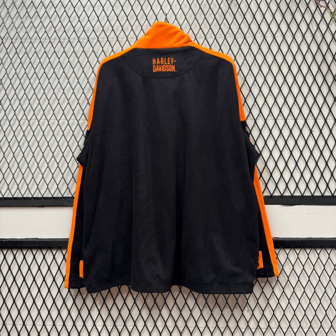 00s 할리데이비슨 플리스 자켓 손목 포켓 디테일 오렌지 블랙 상품이미지2
