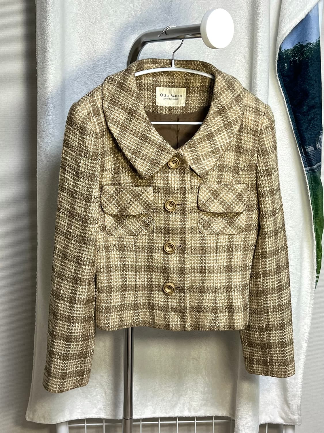 일본 빈티지 체크 울 자켓 상품이미지6